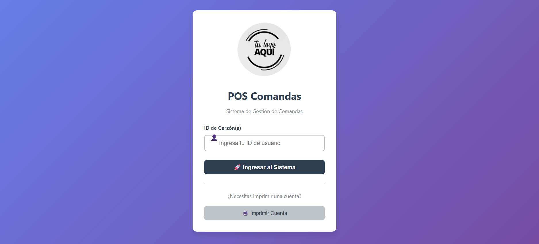 RestoSys - Pantalla Principal